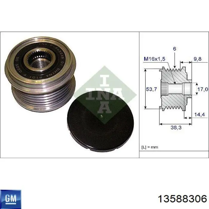 Alternator General Motors 13588306 cena, od 249,30 USD