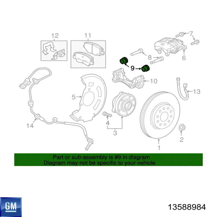 Zestaw naprawczy zacisku hamulcowego przedniego General Motors 13588984 cena, od 16,41 USD