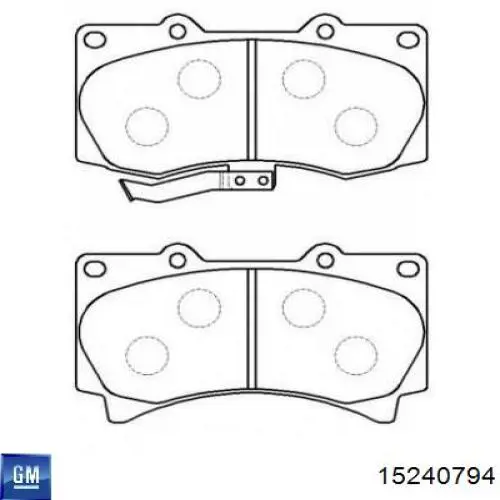 Klocki hamulcowe przednie tarczowe General Motors 15240794 cena, od 36,16 USD