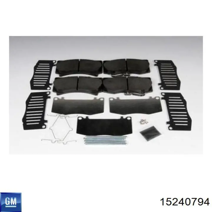 Do koszyka 15240794 General Motors Klocki hamulcowe przednie tarczowe