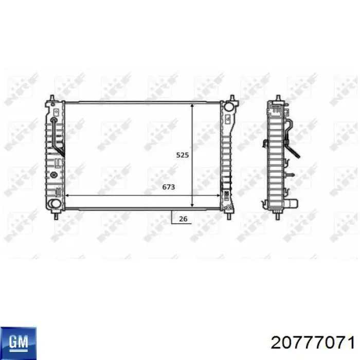 Chłodnica silnika General Motors 20777071 cena, od 157,05 USD