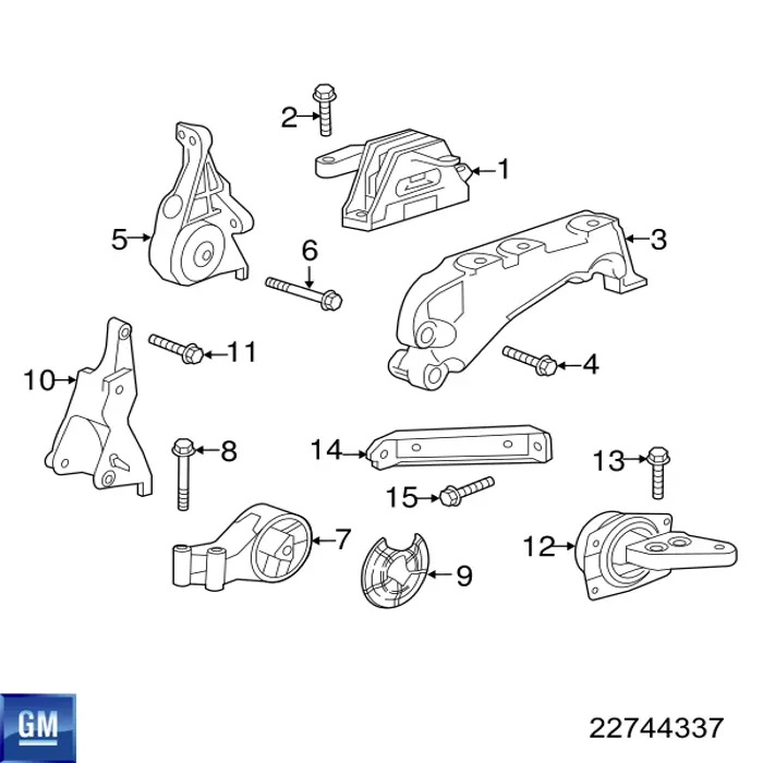 Poduszka (podpora) silnika prawa General Motors 22744337 cena, od 81,56 USD