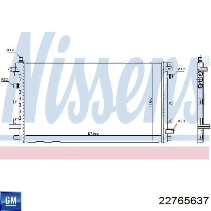 Chłodnica silnika General Motors 22765637 cena, od 180,42 USD