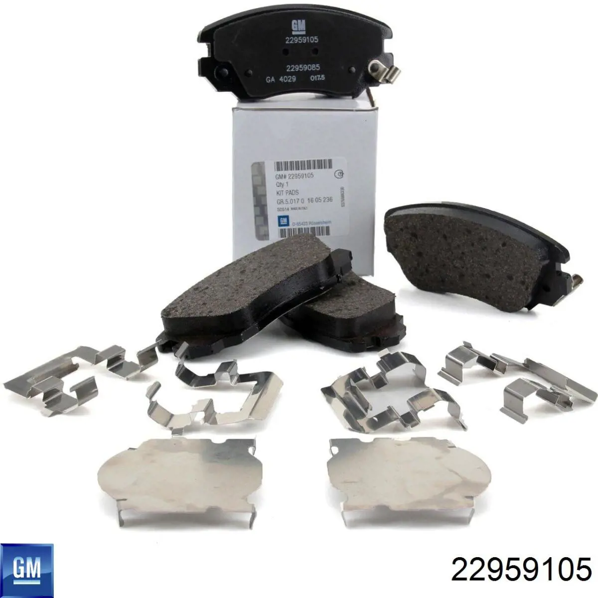 Do koszyka 22959105 General Motors Klocki hamulcowe przednie tarczowe