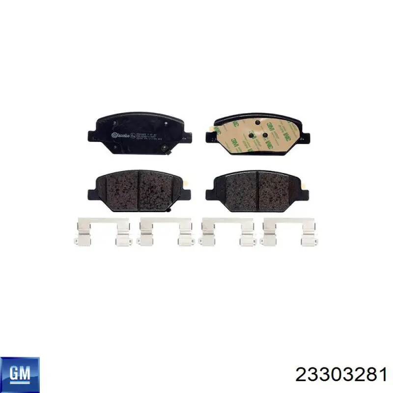 Do koszyka 23303281 General Motors Klocki hamulcowe przednie tarczowe
