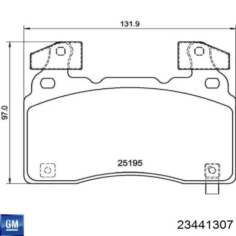Klocki hamulcowe przednie tarczowe 23441307 General Motors