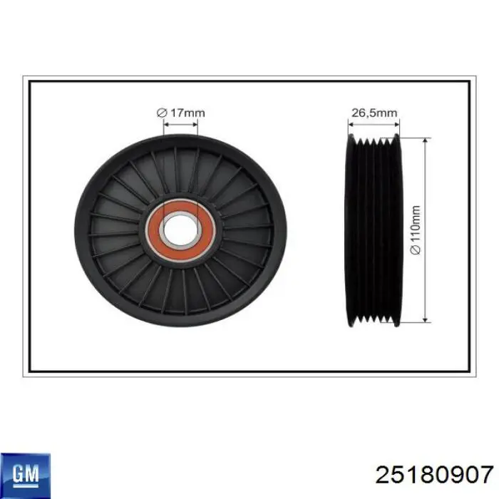Rolka prowadząca, kierunkowa paska napędowego General Motors 25180907 cena, od 10,50 USD