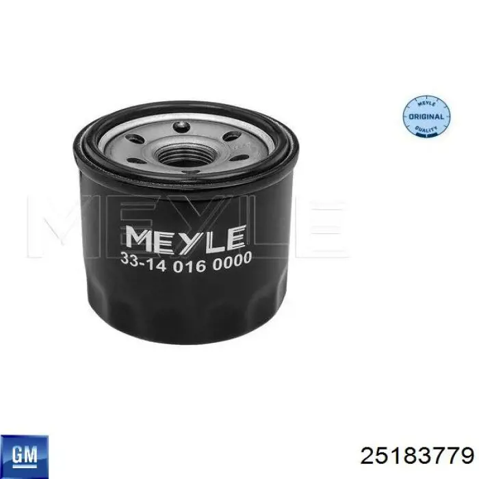 Filtr oleju General Motors 25183779 cena, od 6,31 USD
