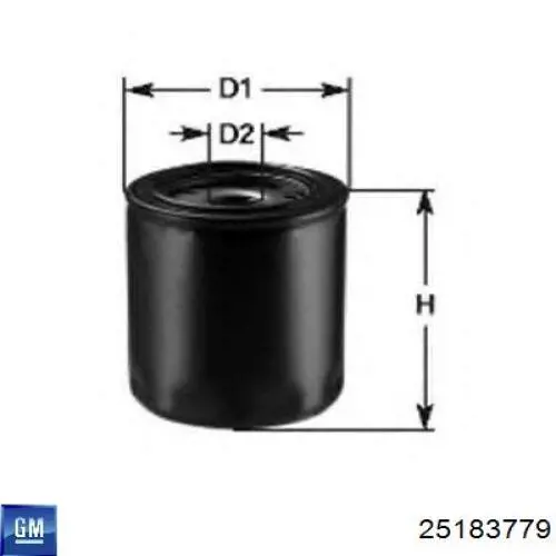 Do koszyka 25183779 General Motors Filtr oleju