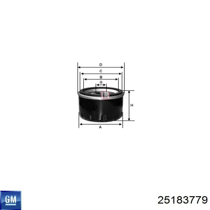 Do koszyka 25183779 General Motors Filtr oleju
