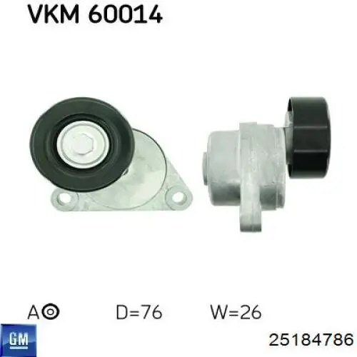 Napinacz paska napędowego General Motors 25184786 cena, od 49,43 USD