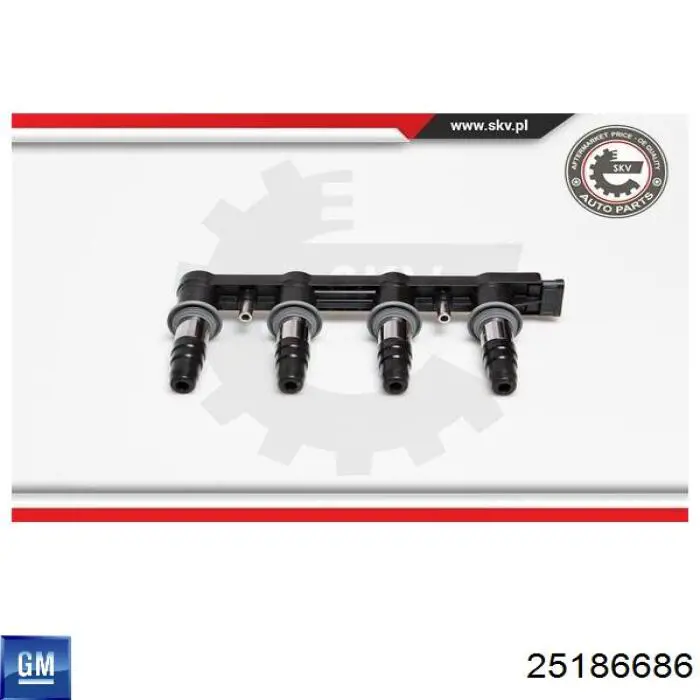 Do koszyka 25186686 General Motors Cewka zapłonowa