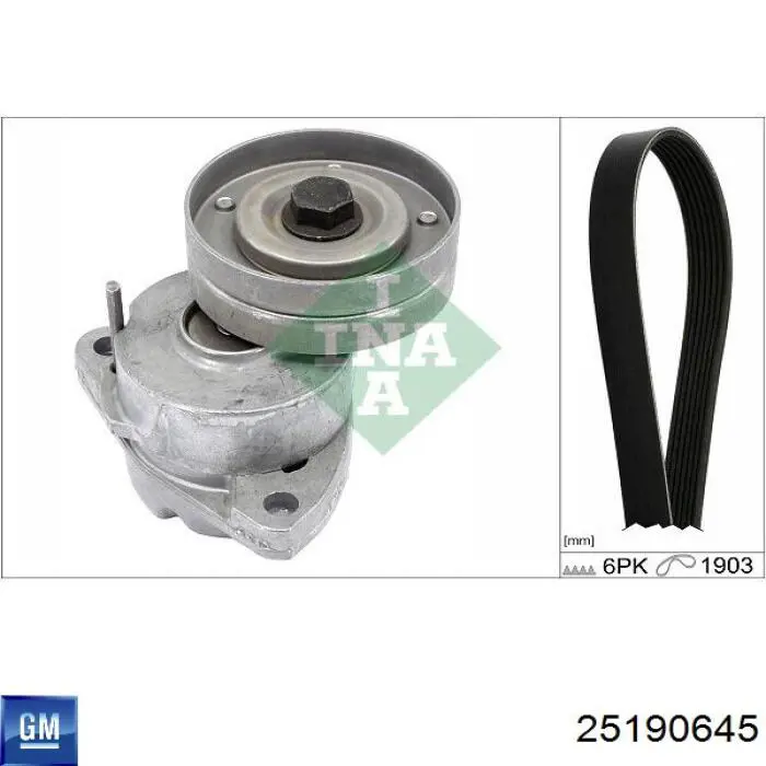 25190645 General Motors Napinacz paska napędowego
