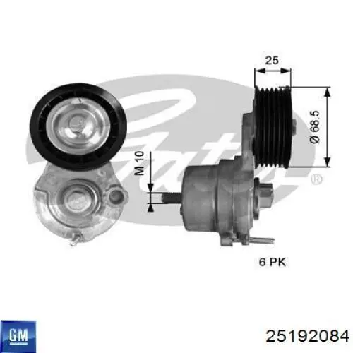Napinacz paska napędowego General Motors 25192084 cena, od 60,11 USD