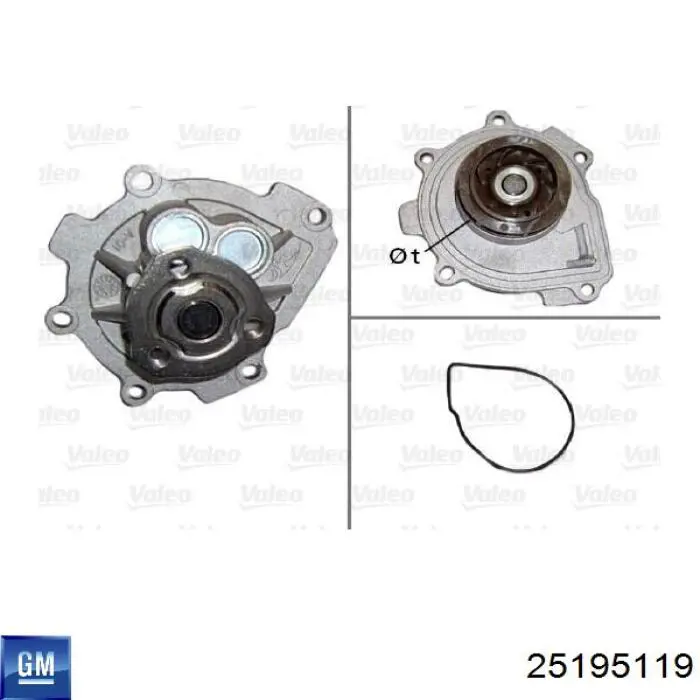 25195119 General Motors Pompa chłodząca wodna