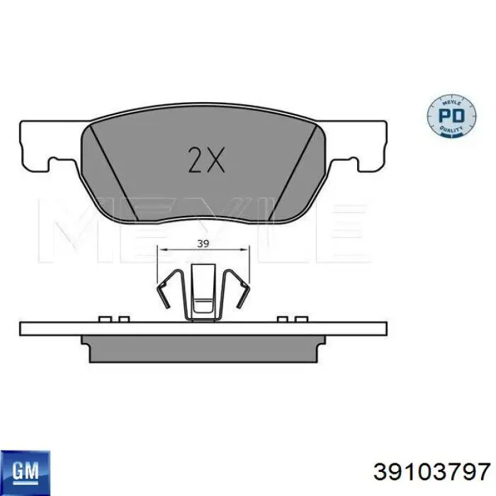 Klocki hamulcowe przednie tarczowe General Motors 39103797 cena, od 30,62 USD