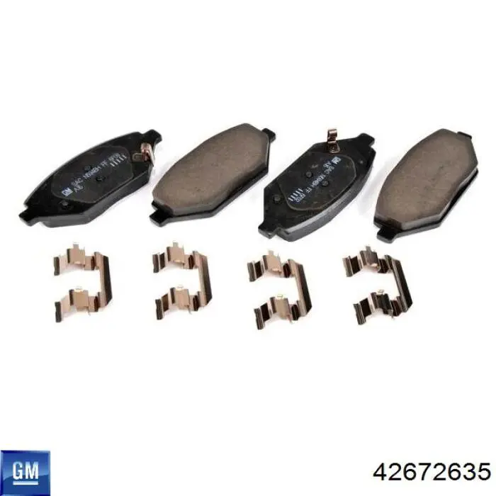 Do koszyka 42672635 General Motors Klocki hamulcowe przednie tarczowe