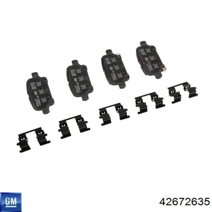 Do koszyka 42672635 General Motors Klocki hamulcowe przednie tarczowe