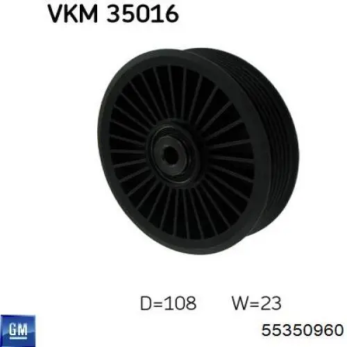 55350960 General Motors Rolka prowadząca, kierunkowa paska napędowego