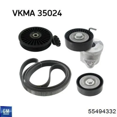 Do koszyka 55494332 General Motors Rolka prowadząca, kierunkowa paska napędowego