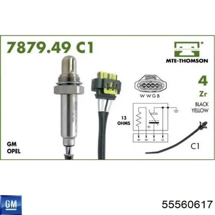 55560617 General Motors sonda lambda czujnik tlenu po katalizatorze