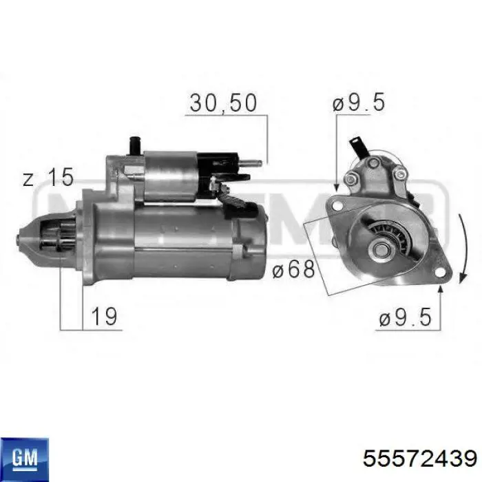 55572439 General Motors rozrusznik