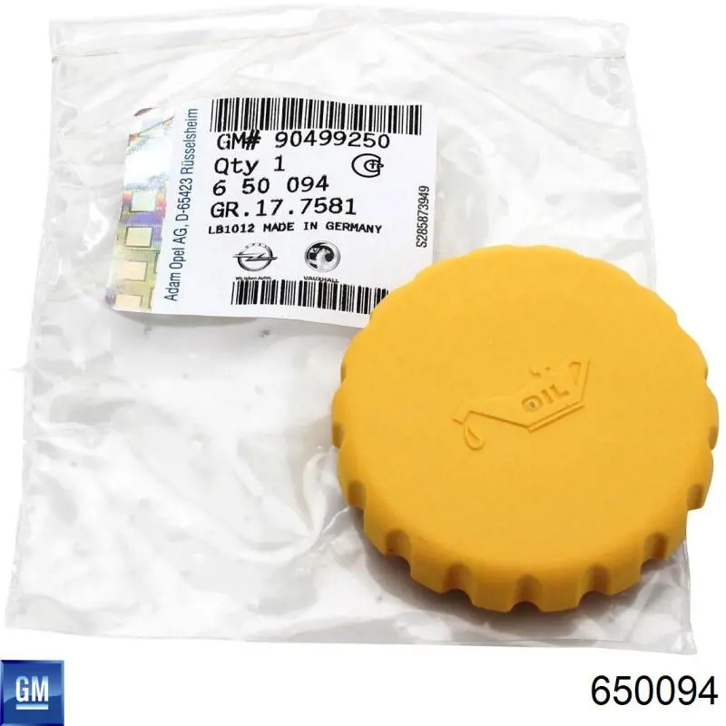 Do koszyka 650094 General Motors Korek wlewu oleju