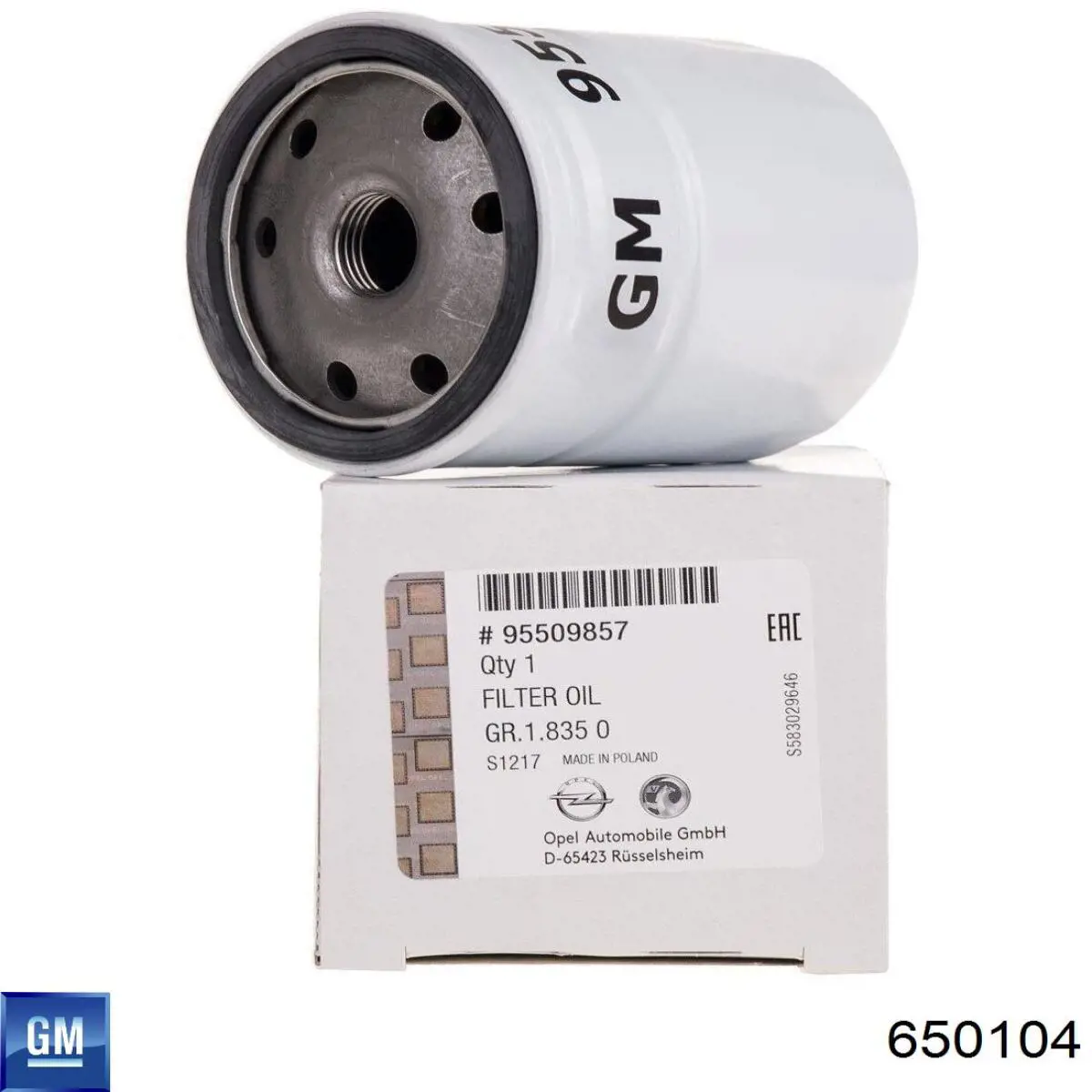 Do koszyka 650104 General Motors Filtr oleju