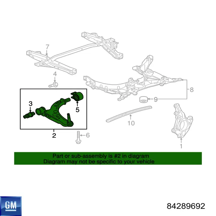 Wahacz zawieszenia przedniego dolny prawy General Motors 84289692 cena, od 129,87 USD