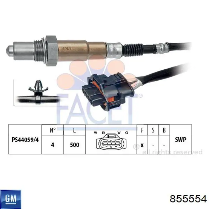 855554 General Motors sonda lambda czujnik tlenu po katalizatorze