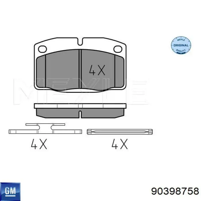 Klocki hamulcowe przednie tarczowe General Motors 90398758