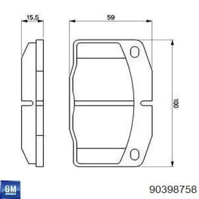 90398758 General Motors Klocki hamulcowe przednie tarczowe