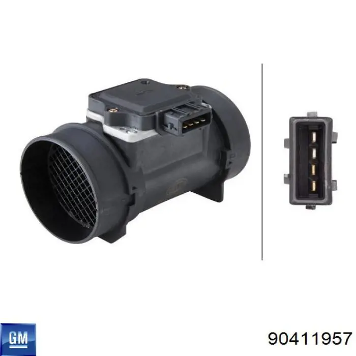 90411957 General Motors Czujnik przepływu powietrza, przepływomierz powietrza M.A.F.