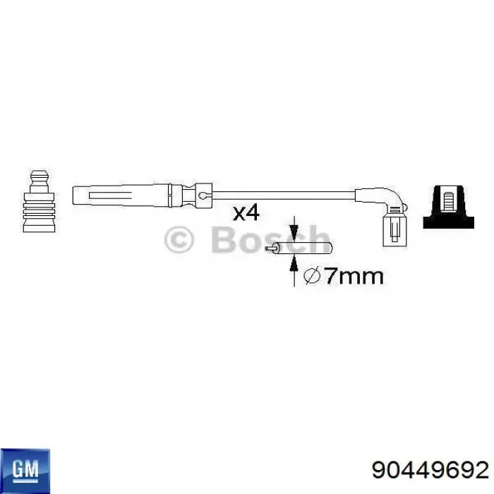 Zestaw przewodów wysokiego napięcia 90449692 General Motors