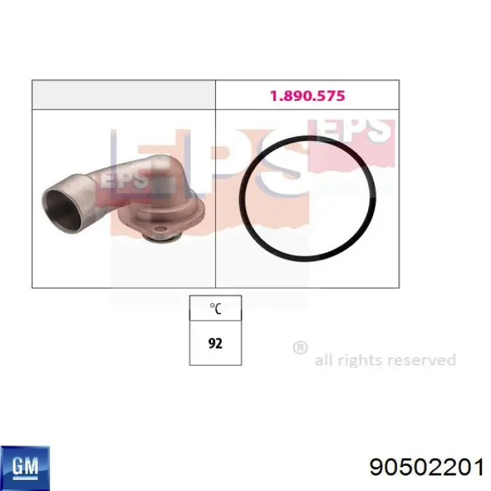 Do koszyka 90502201 General Motors Termostat