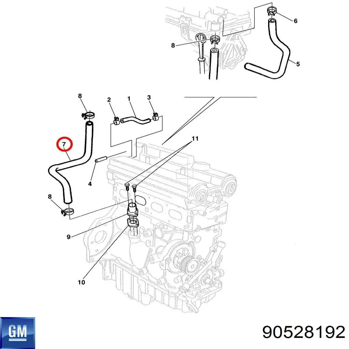 Króciec wentylacji kadłuba (separatora oleju) General Motors 90528192 cena, od 19,05 USD