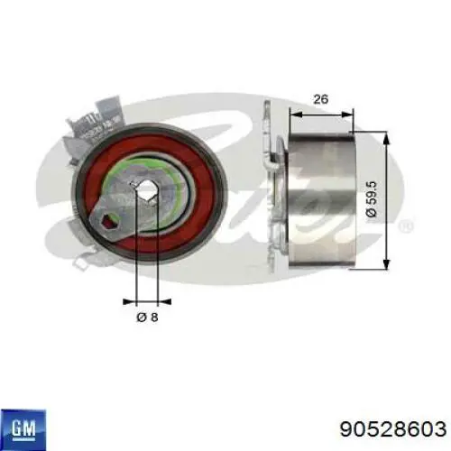 Rolka napinacza paska rozrządu General Motors 90528603 cena, od 27,30 USD