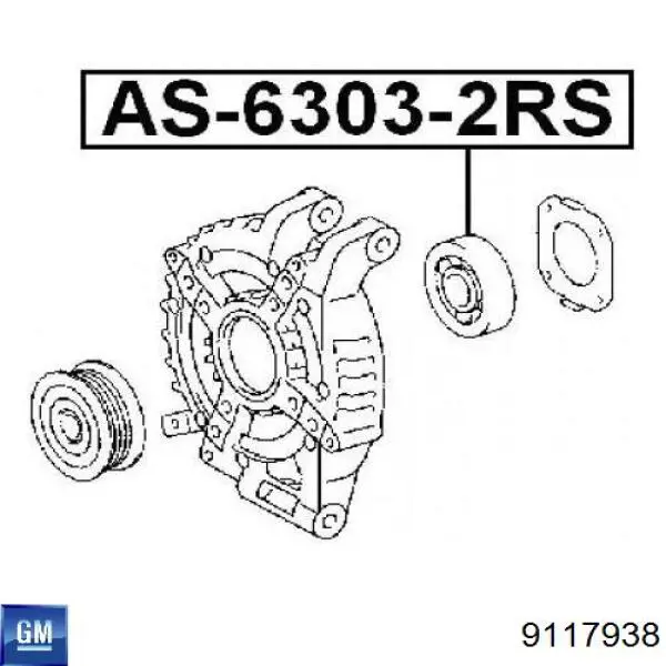 Łożysko alternatora General Motors 9117938 cena, od 3,02 USD