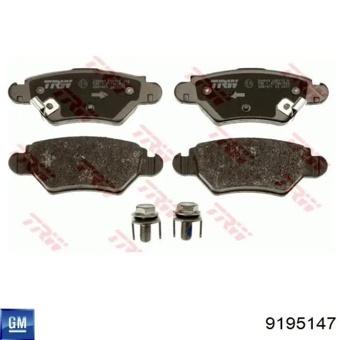 Okładziny (klocki) do hamulców tarczowych tylne General Motors 9195147 cena, od 8,73 USD
