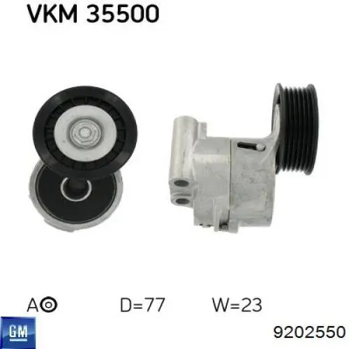 Do koszyka 9202550 General Motors Napinacz paska napędowego
