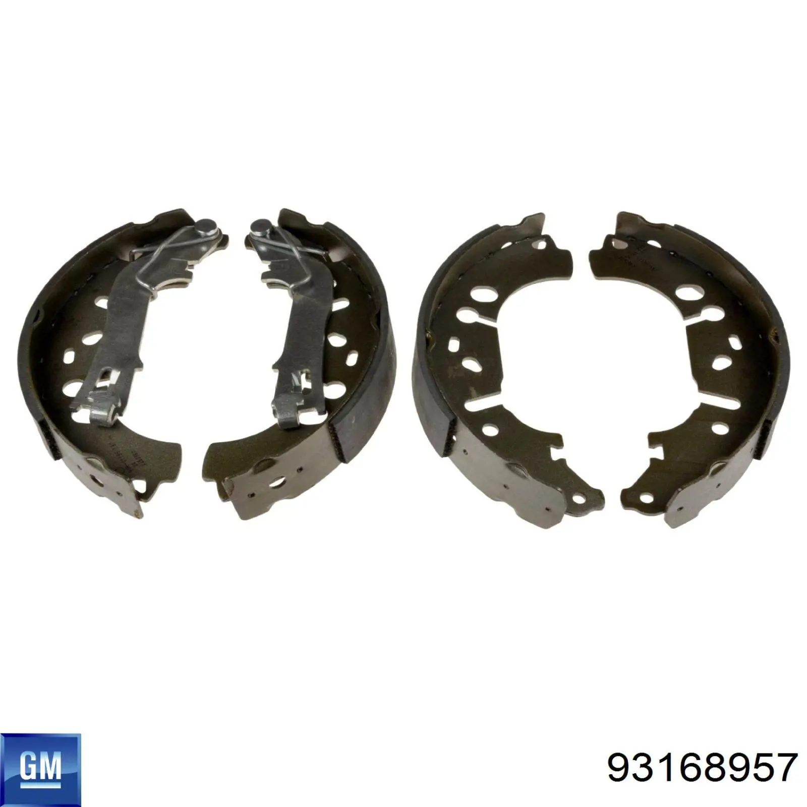 Do koszyka 93168957 General Motors Klocki hamulcowe tylne bębnowe