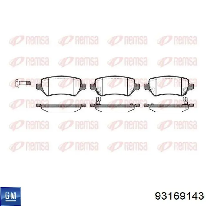Okładziny (klocki) do hamulców tarczowych tylne General Motors 93169143 cena, od 18,48 USD