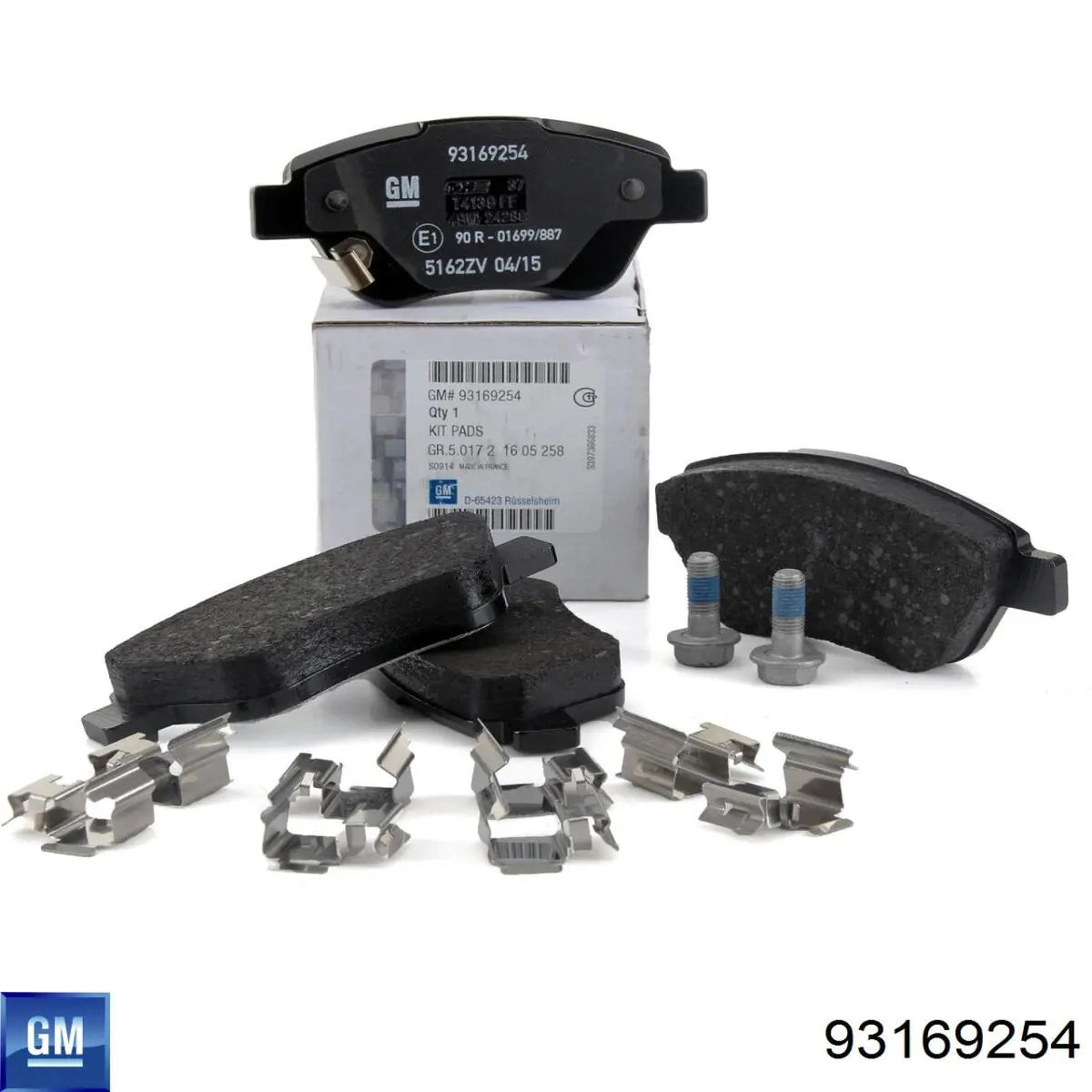 Do koszyka 93169254 General Motors Klocki hamulcowe przednie tarczowe