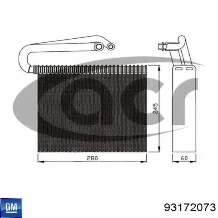 Parownik klimatyzacji General Motors 93172073 cena, od 109,37 USD