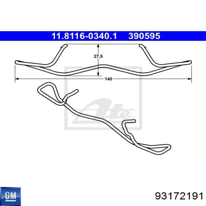 Do koszyka 93172191 General Motors Sprężyna mocująca zacisku