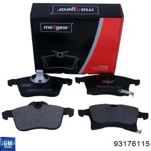 Klocki hamulcowe przednie tarczowe 93176115 General Motors