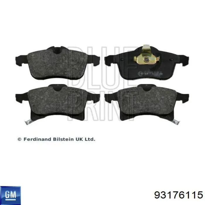 Do koszyka 93176115 General Motors Klocki hamulcowe przednie tarczowe