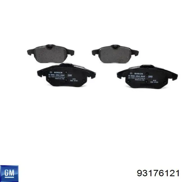 93176121 General Motors Klocki hamulcowe przednie tarczowe