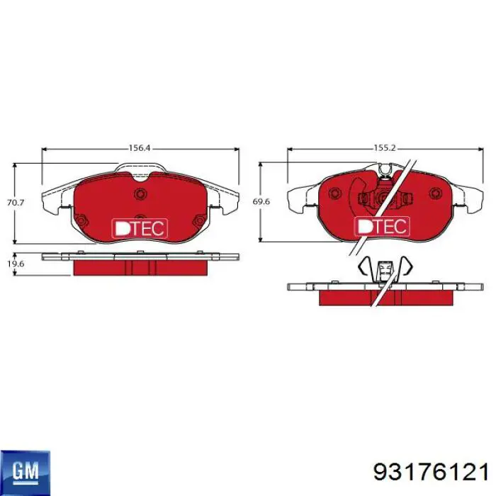Klocki hamulcowe przednie tarczowe General Motors 93176121 cena, od 27,71 USD