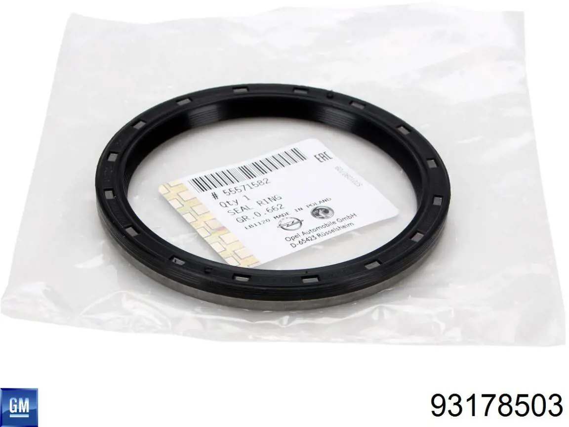 Uszczelniacz wału korbowego silnika tylny 93178503 General Motors